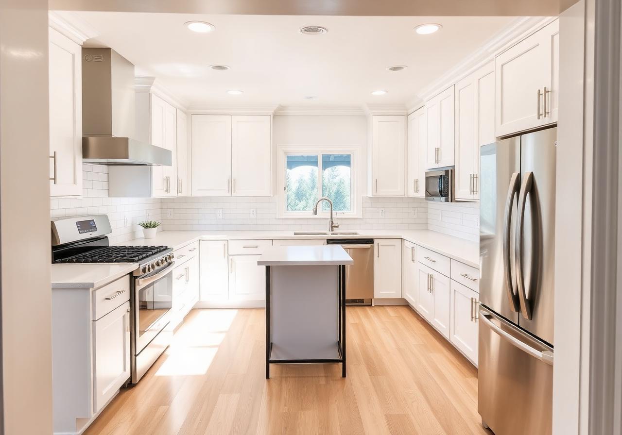 Modern white kitchen after remodel